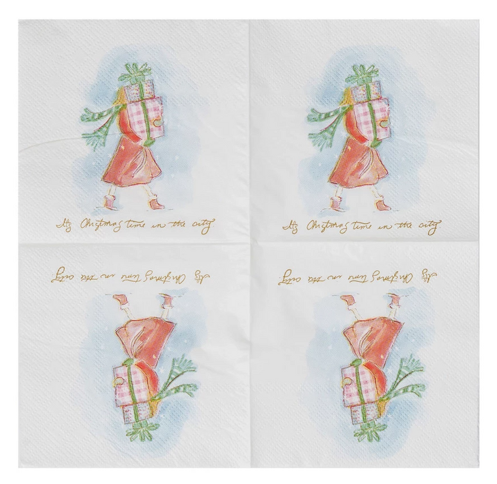 'Christmas Time' Cocktail Napkins