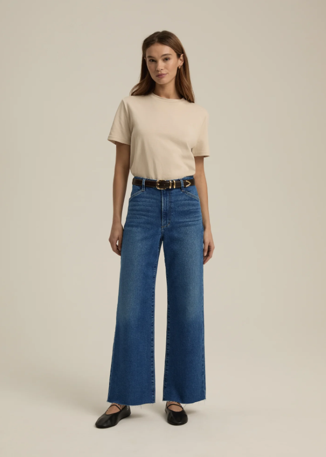 The Mischa Super High Rise Wide Ankle Jeans, Madison
