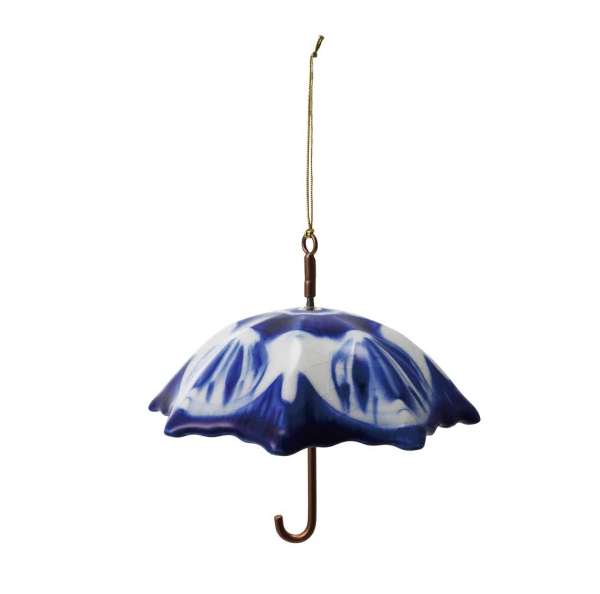 Hand-Painted Stoneware & Metal Umbrella Ornament - 13 Hub Lane   |  Vintage Inspired Ornaments