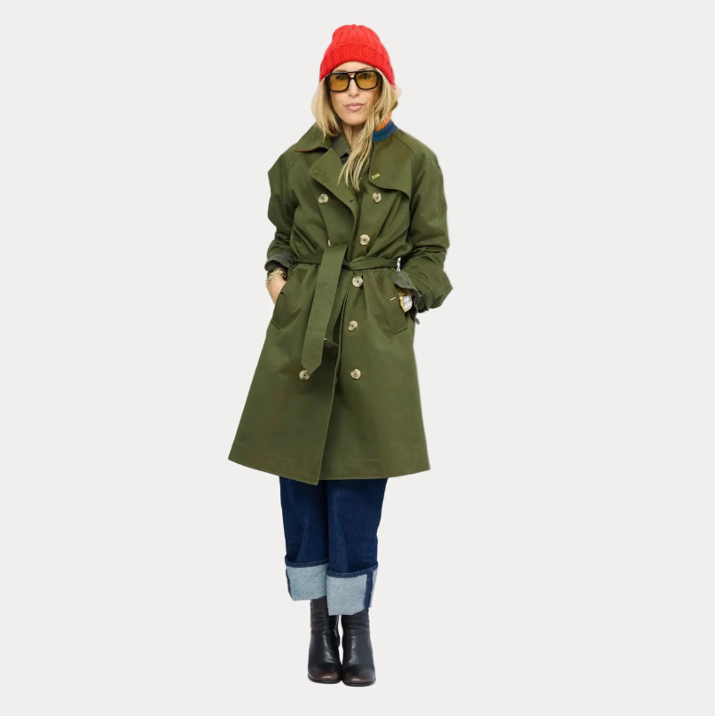 Color Washed Trench, Army Green