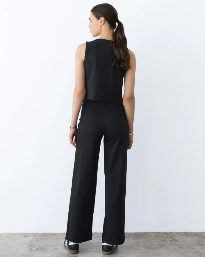 Ponte Knit Vest, Black