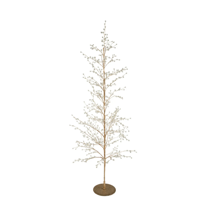 Metal Wire Tree w/ Jewels & Glitter, Gold