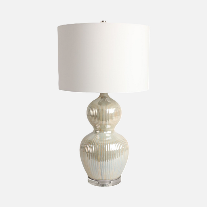 Alanis Ceramic Lamp, White Opal