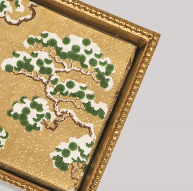 Gilded Cocktail Napkin Holder - 13 Hub Lane   |  Napkin Trays