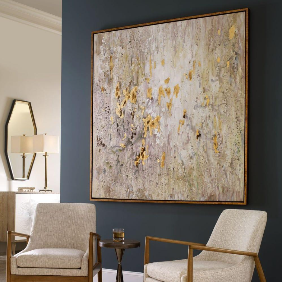 Golden Raindrops Hand Painted Canvas