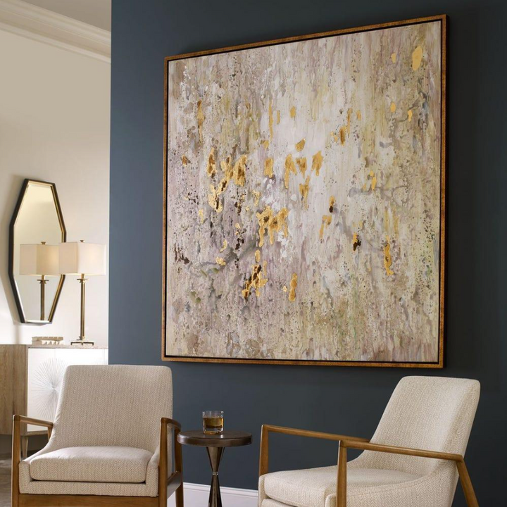 Golden Raindrops Hand Painted Canvas