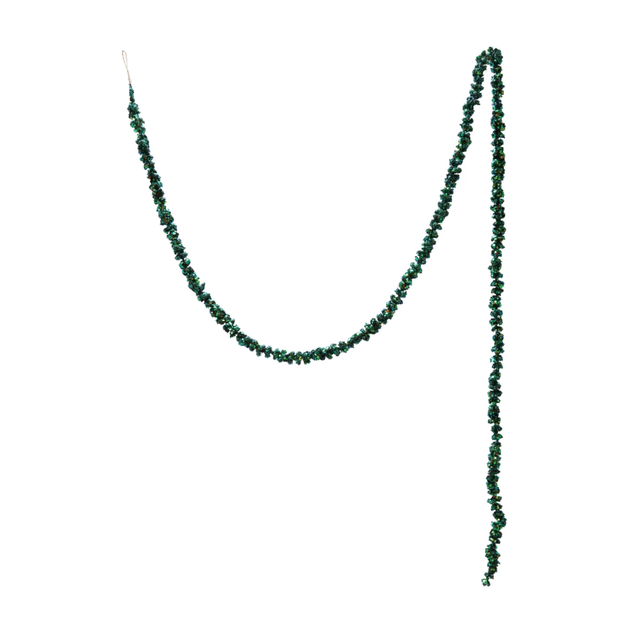 Glitter Ball Garland, Iridescent Green - 13 Hub Lane   |  Christmas Garlands