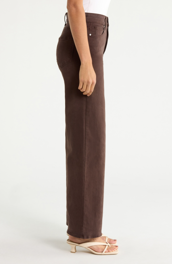 Paige Anessa Wide Leg Jean, Rich Chocolate
