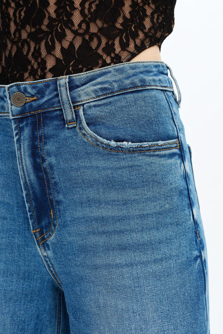 Bella High Rise Wide Leg Jeans, Medium Blue