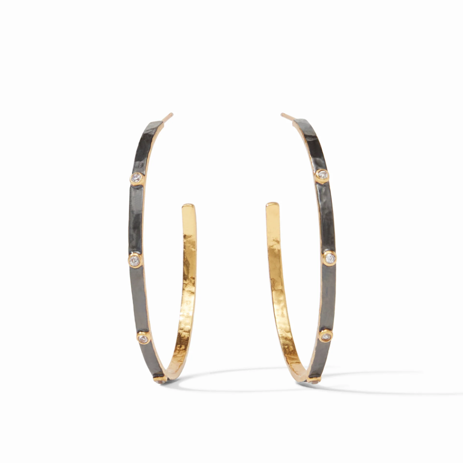 Julie Vos Crescent Stone Hoops - 13 Hub Lane   |  Earrings