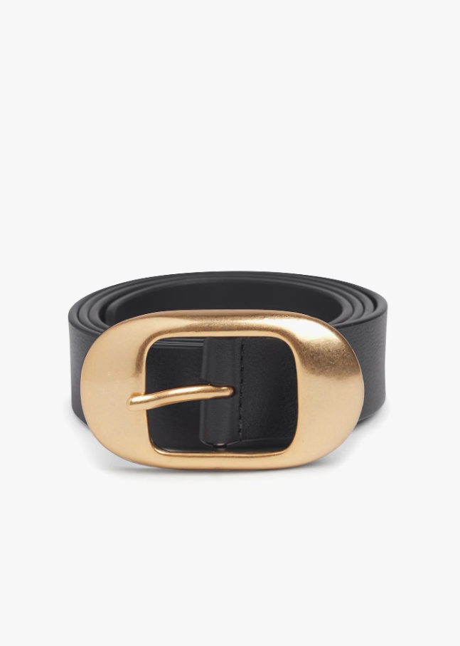 Favorite Daughter Skinny Jean Belt, Black & Antique Brass - 13 Hub Lane   |  Leather Belts