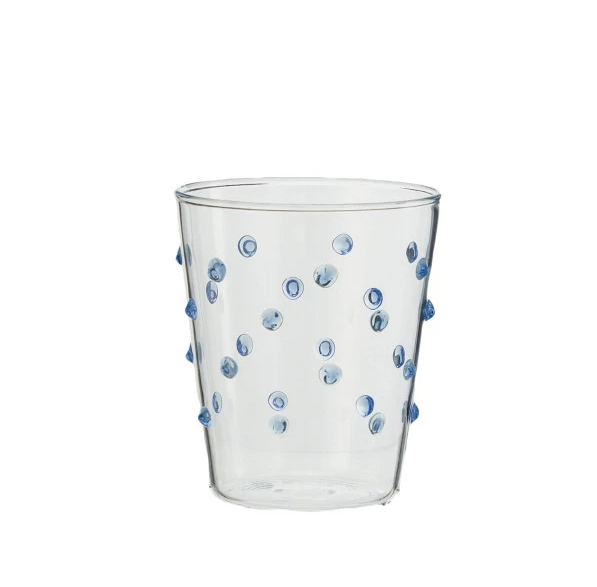 13 oz. Handmade Drinking Glass w/ Raised Dots