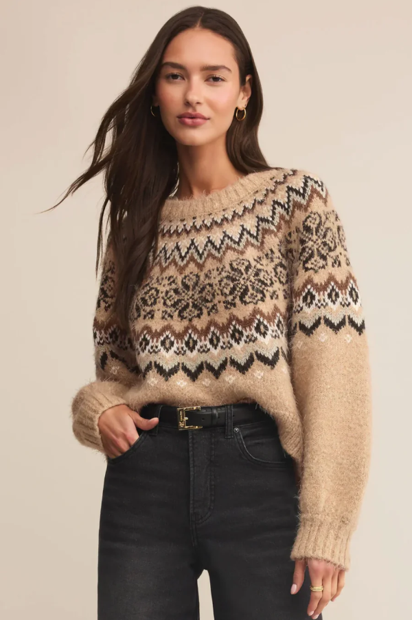 Kenaby Fair Isle Sweater, Oatmeal Heather - 13 Hub Lane   |  