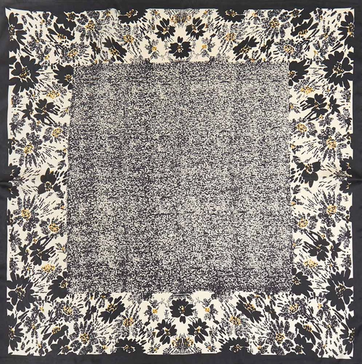 Abstract Floral Printed Satin Bandana Scarf