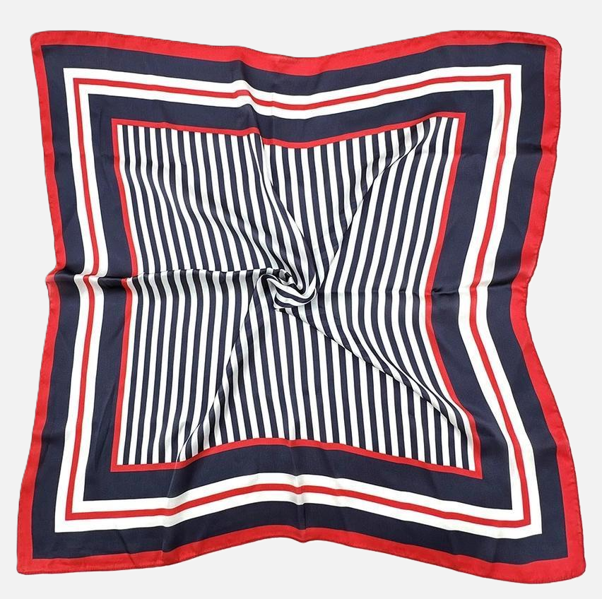 Classic Striped Border Bandana Scarf