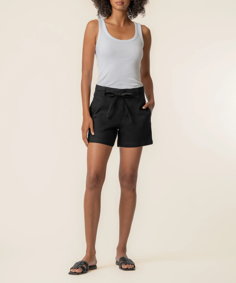 Kut From the Kloth Katie Linen High Rise Short, Black