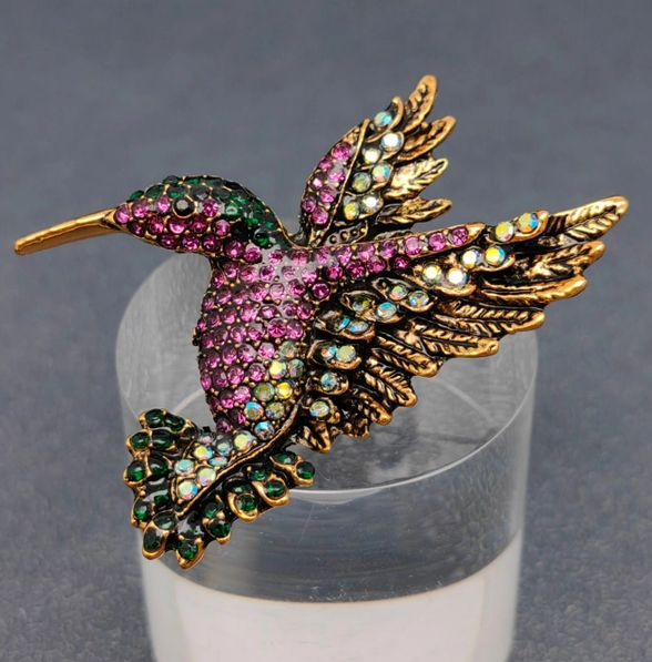 Rhinestone Hummingbird Brooch - 13 Hub Lane   |  