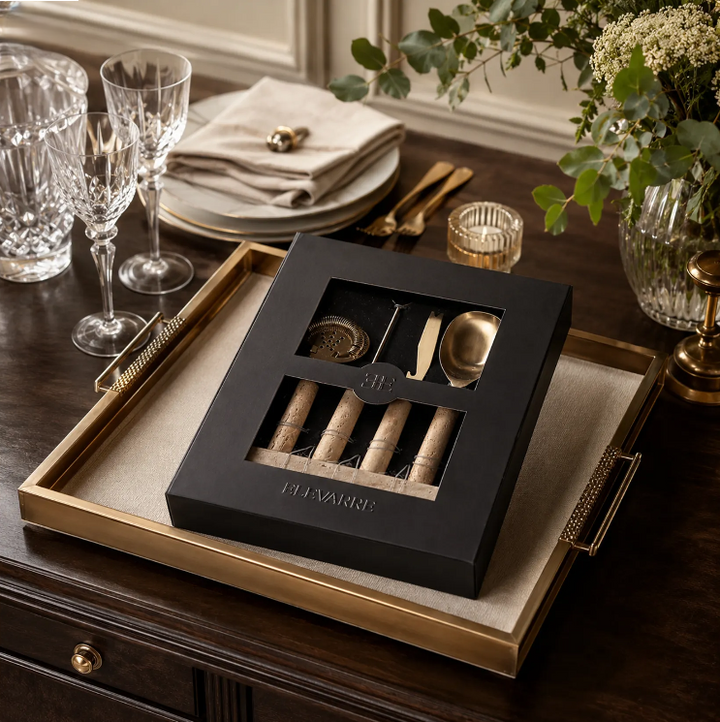 Sheffield Travertine Bar Utensil 4PC Set