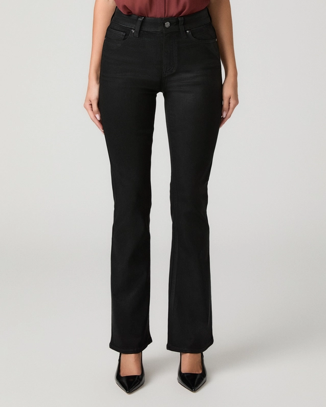 Paige High Rise Laurel Canyon 32" Bootcut Jean, Black Fog Luxe Coating