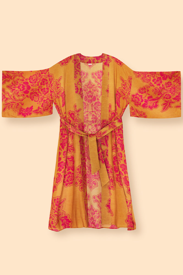 Mustard Tapestry Kimono Gown