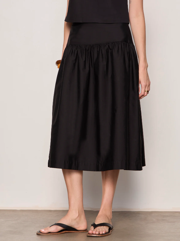 Matter of Time Poplin Skirt, Black