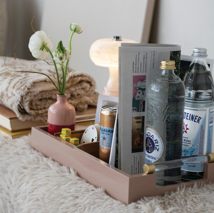 Lacquered Tray w/ Acrylic & Metal Handle