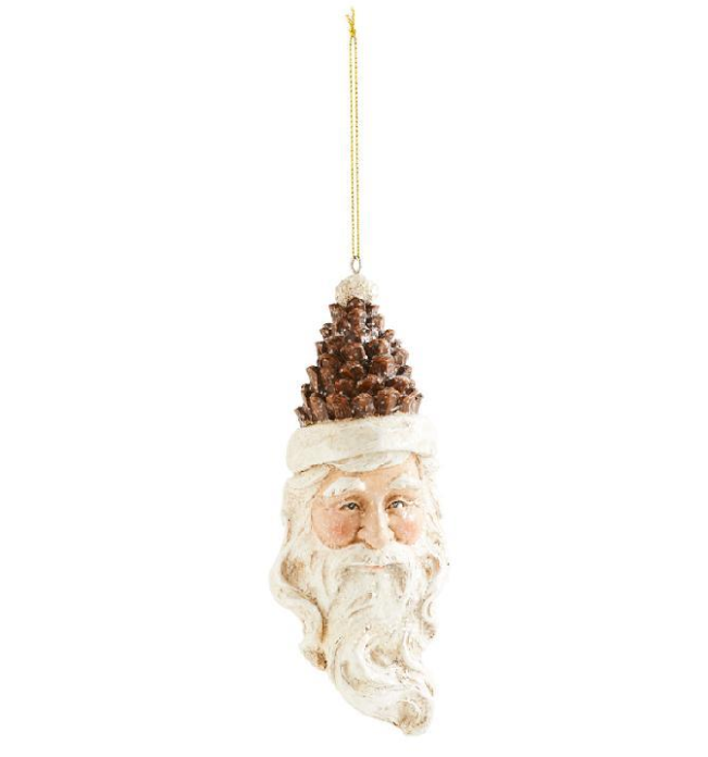 Pinecone Santa Head Ornament - 13 Hub Lane   |  