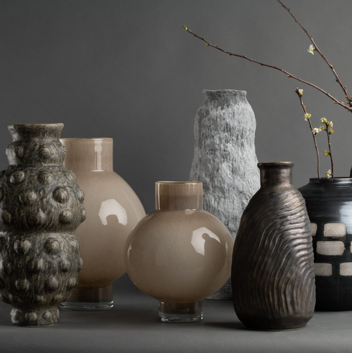 Felino Vase, Beige - 13 Hub Lane   |  Glass Vases