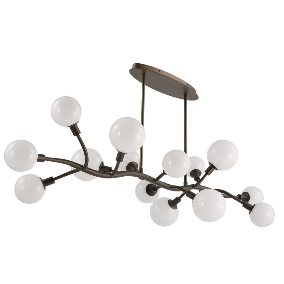 Meandering 14-Light Pendant, Bronze - 13 Hub Lane   |  Pendants