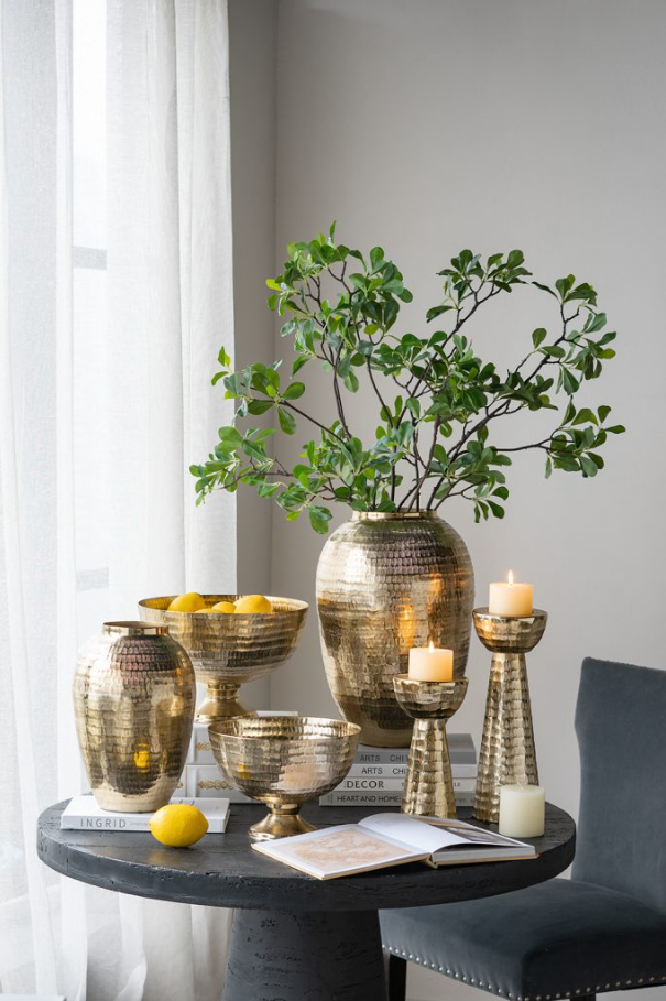 Handmade Gold Candle Holder - 13 Hub Lane   |  