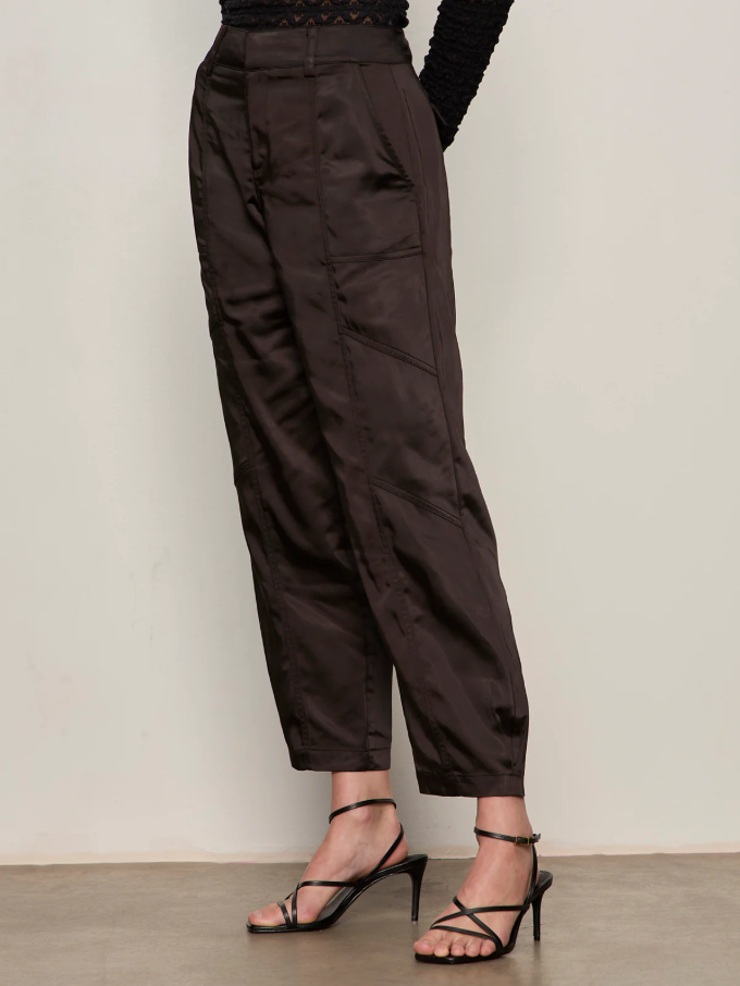 Sahara Satin Tapered Pant, Black - 13 Hub Lane   |  Tapered Pants