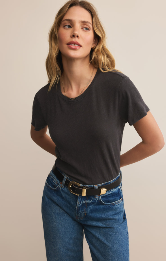 Foundation Premium Slub Tee, Black Sand