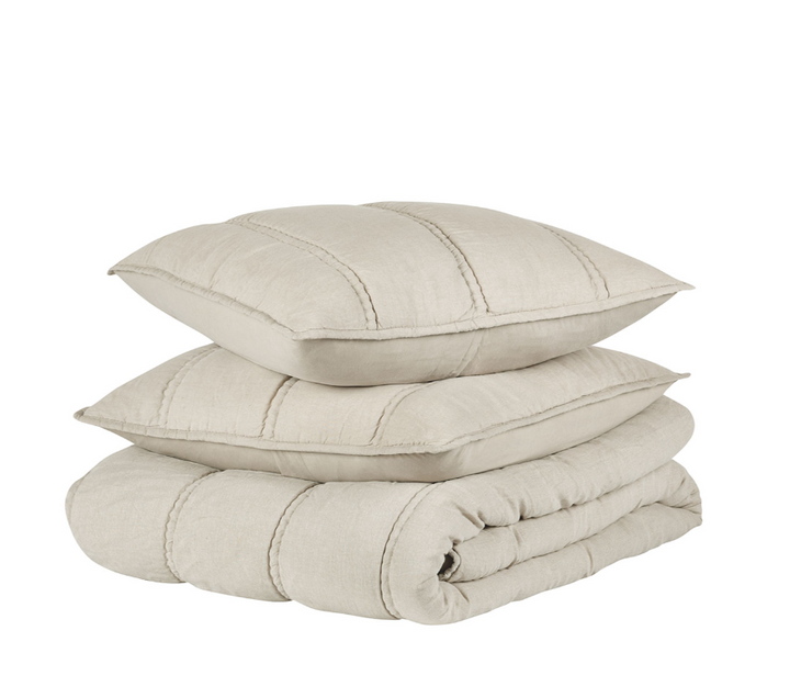 Rowan 4PC Quilt Set, Taupe