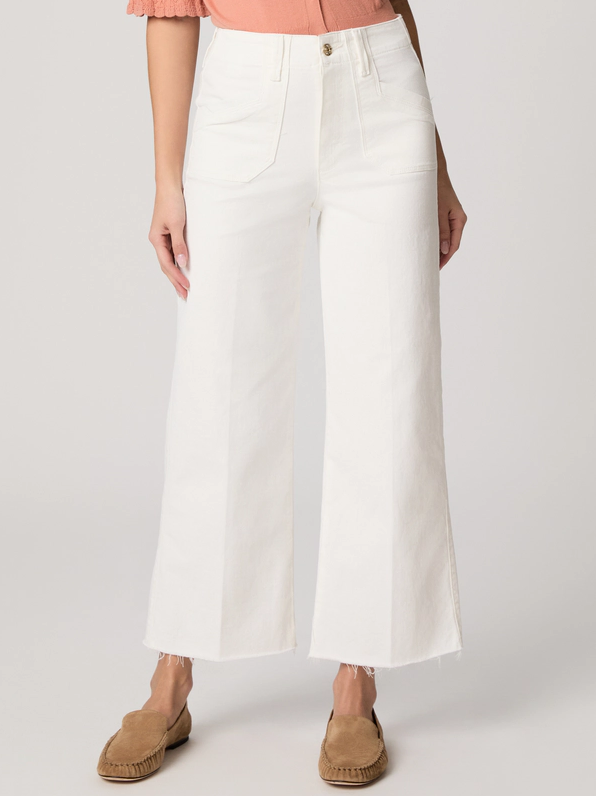 Paige Anessa Wide Leg Jean, Tonal Ecru