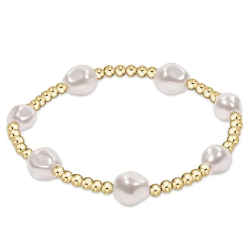 enewton admire gold 3mm bead bracelet - pearl - 13 Hub Lane   |  