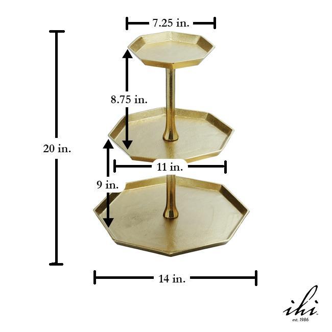 Gold Octagon 3-Tier Stand