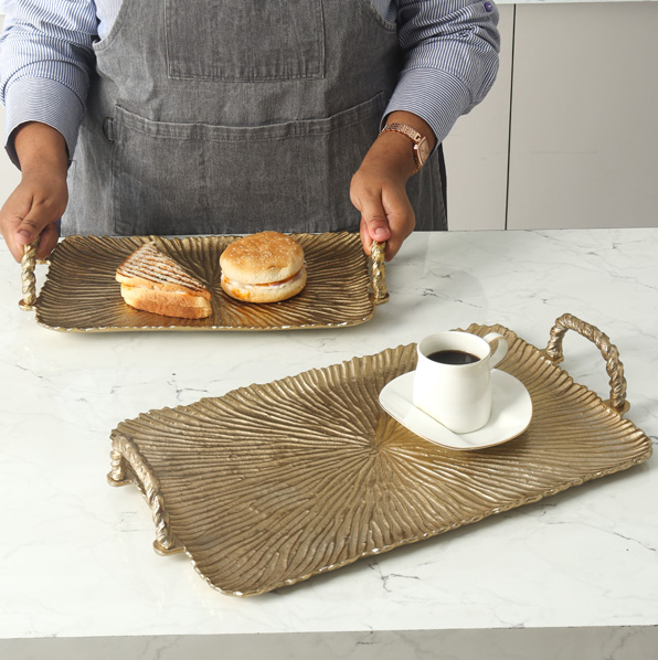 Sunburst Rectangular Tray, Gold - 13 Hub Lane   |  