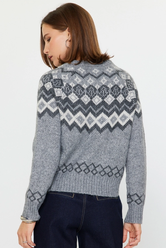 Fair Isle Sweater, Grey Multi - 13 Hub Lane   |  Crewneck Sweaters