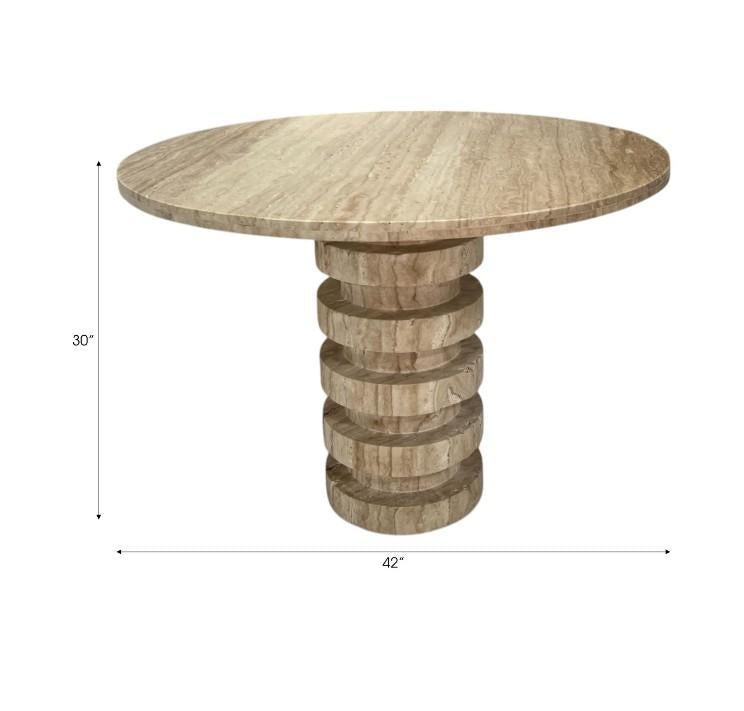 Turin Travertine Dining Table