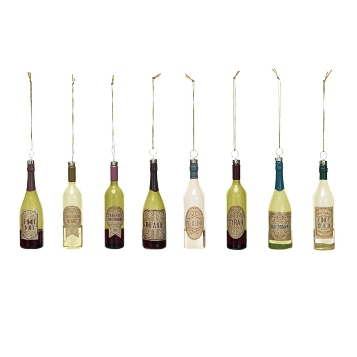 Wine Bottle Glass Ornament