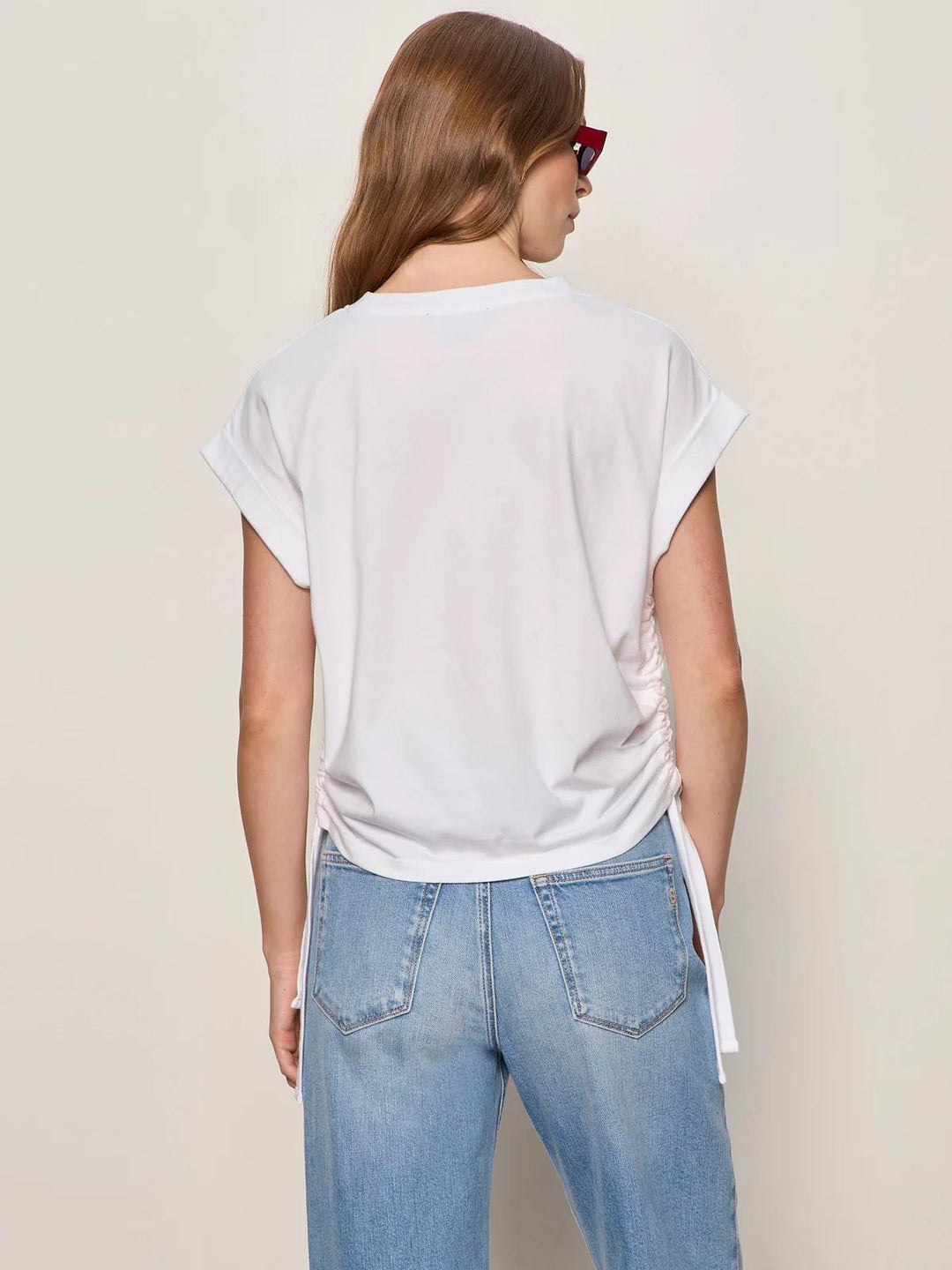 All Day Ruched Tee, White