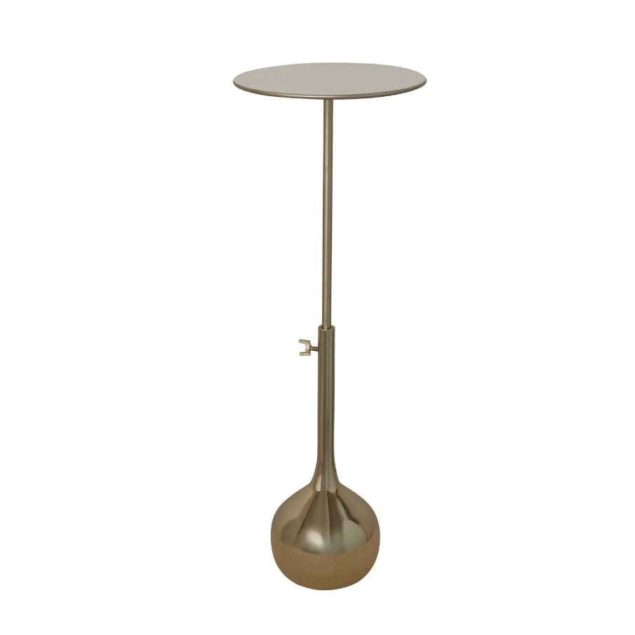 Enameled Aluminum Adjustable Table w/ Gold Electroplated Base