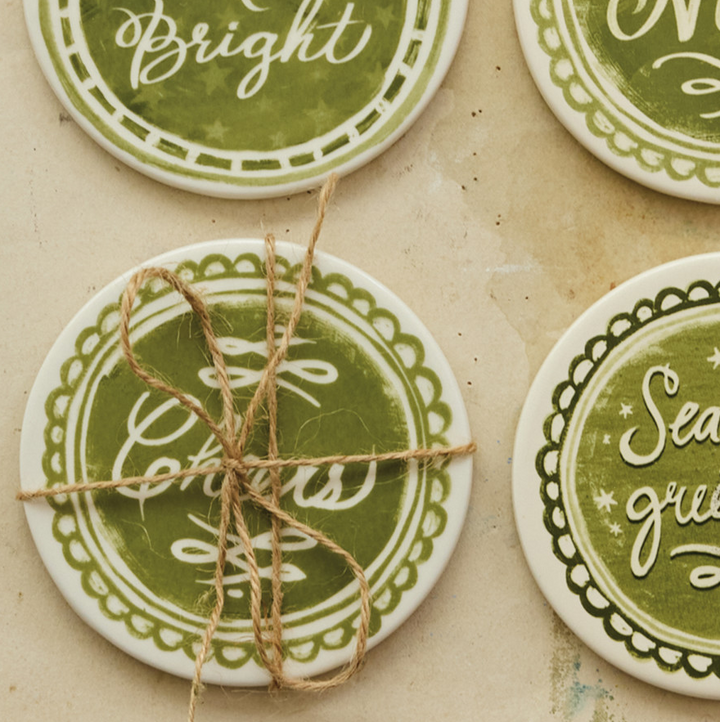 Holiday Stoneware Coasters