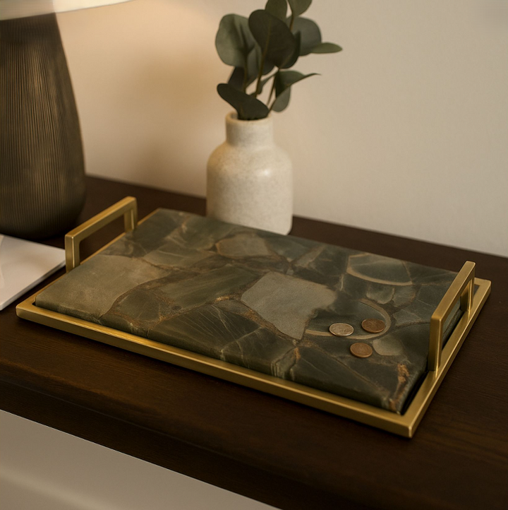 Timor Green Agate Tray