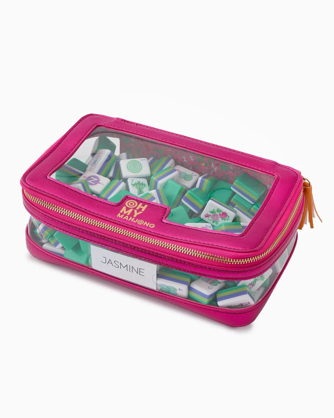 Mahjong Tile Storage Bag, Metallic Pink