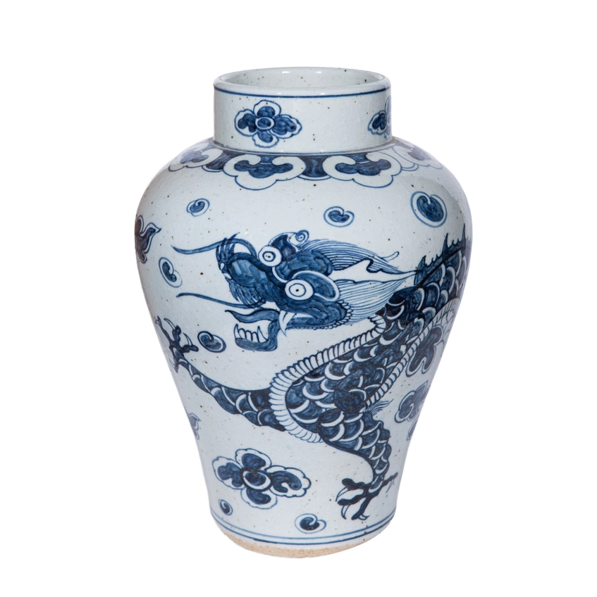 Blue & White Open Top Dragon Jar - Thumbnail 3