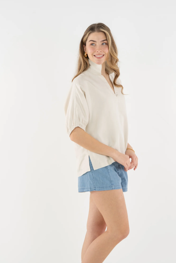 Poppy Top - Sandshell Linen - 13 Hub Lane   |  