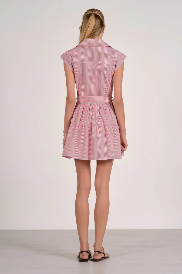 Cap Sleeve Tiered Mini, Red Stripe - 13 Hub Lane   |  