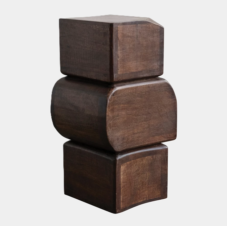 Mango Wood Stacked Table/Stool
