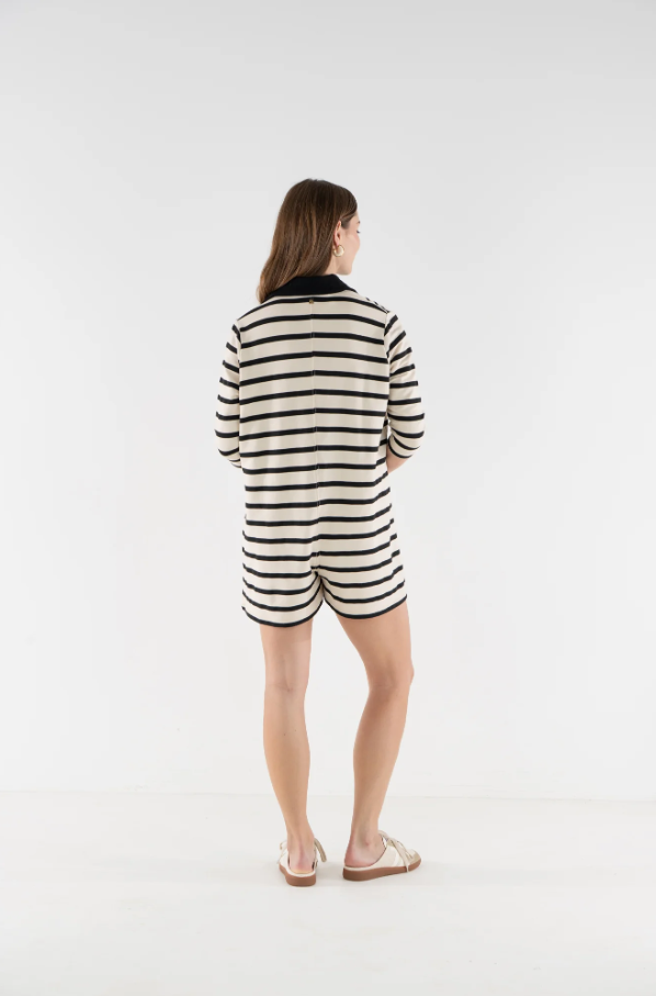 Hudson Romper - Cafe Stripe